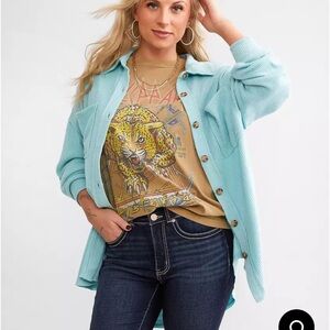 BKE Light Blue Button-Up Blouse